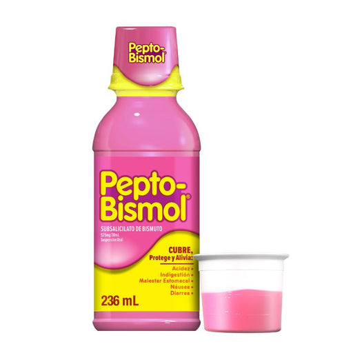 Pepto-Bismol Suspensión Sabor Original 236 Ml - Alivio Para El Malestar Estomacal - Farmacias Arrocha
