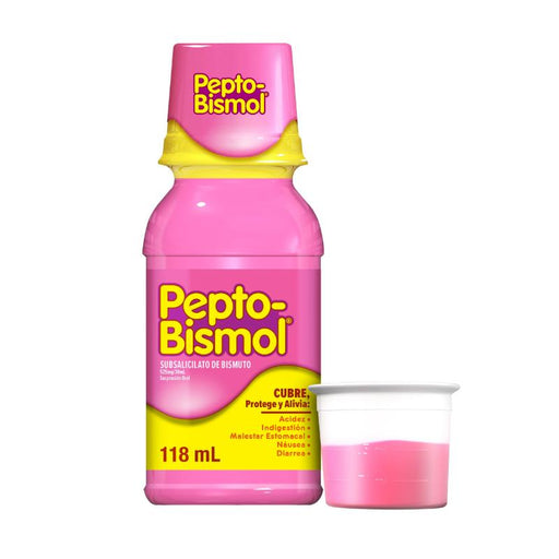 Pepto-Bismol Suspensión Sabor Original 118 Ml - Alivio Para El Malestar Estomacal - Farmacias Arrocha
