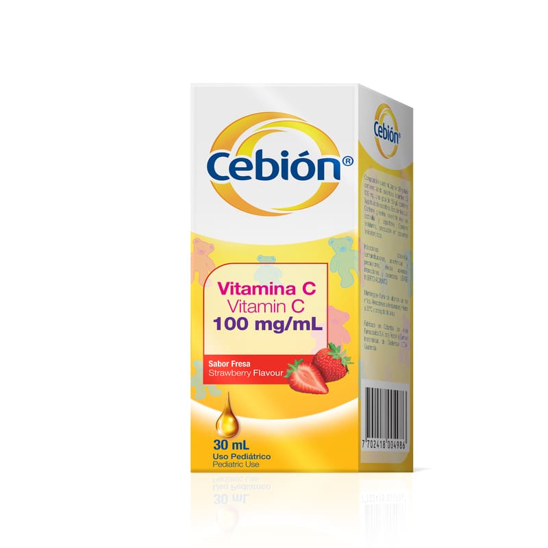 Cebión 100 Mg/Ml Gotas De Vitamina C Sabor A Fresa Con 30Ml - Farmacias Arrocha