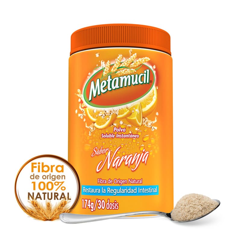 Metamucil Fibra Natural Sabor Naranja 174 G - 30 Dosis - Farmacias Arrocha