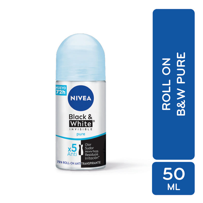 Nivea Deo Roll On Invisible B&W Pure 50 Ml