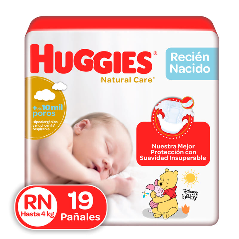 Pañales Huggies Natural Care Etapa 0/Recién Nacido 19U - Farmacias Arrocha