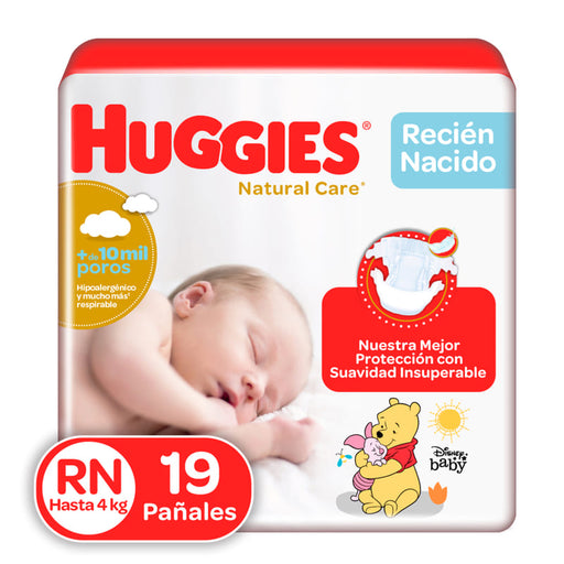 Pañales Huggies Natural Care Etapa 0/Recién Nacido 19U - Farmacias Arrocha