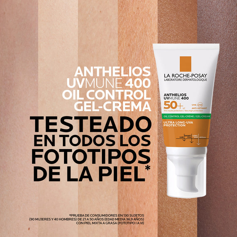 La Roche Posay Anthelios Uvmune 400 Oil Control Toque Seco Protector Solar Spf50 50Ml - Farmacias Arrocha