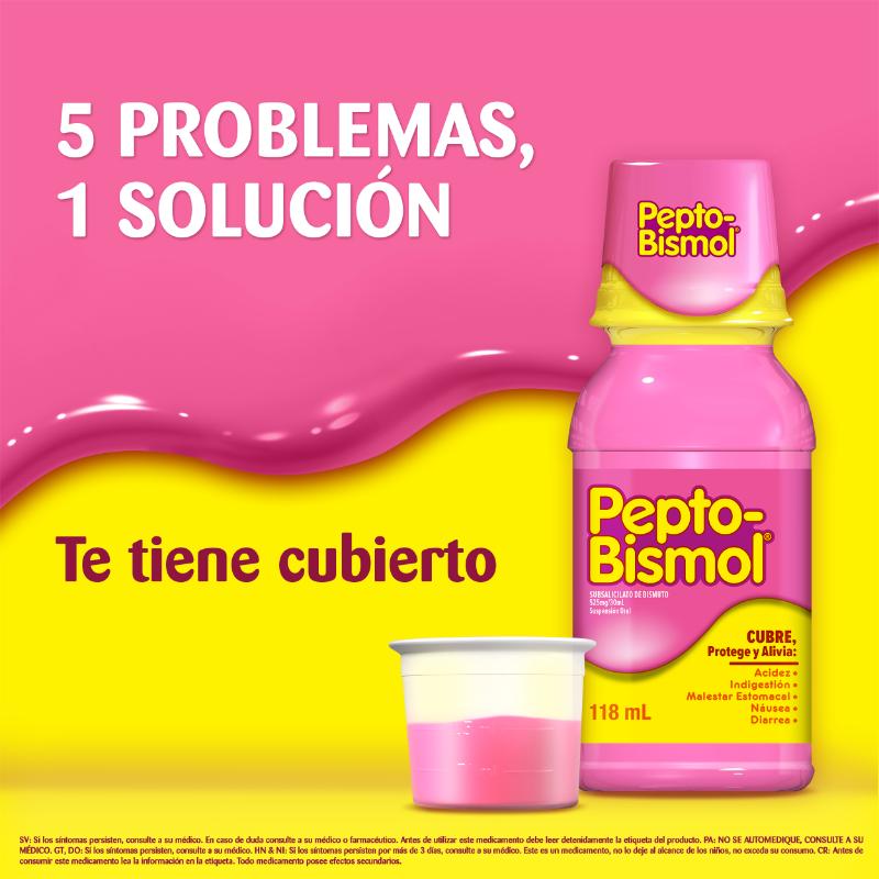 Pepto-Bismol Suspensión Sabor Original 473 Ml - Alivio Para El Malestar Estomacal - Farmacias Arrocha