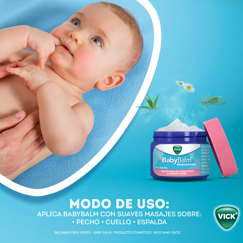 Vick Babybalm Bálsamo Relajante Para Bebés 50 G - Farmacias Arrocha