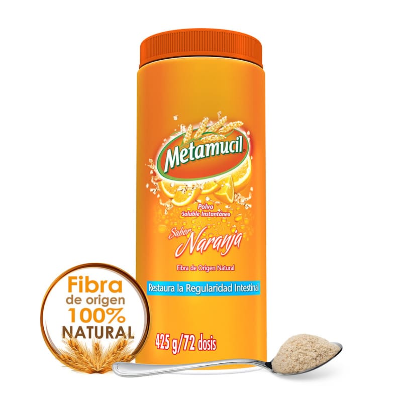 Metamucil Fibra Natural Sabor Naranja 425 G - 72 Dosis - Farmacias Arrocha