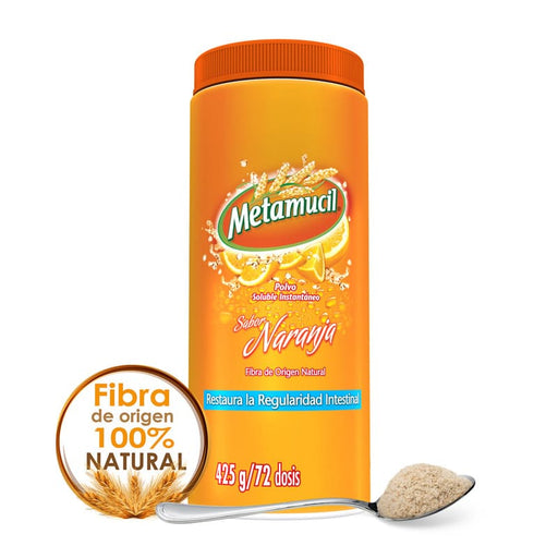 Metamucil Fibra Natural Sabor Naranja 425 G - 72 Dosis - Farmacias Arrocha