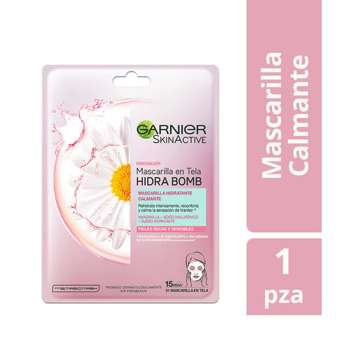 Garnier Skin Active Mascarilla en Tela Hydra Bomb Manzanilla - Calmante - Farmacias Arrocha