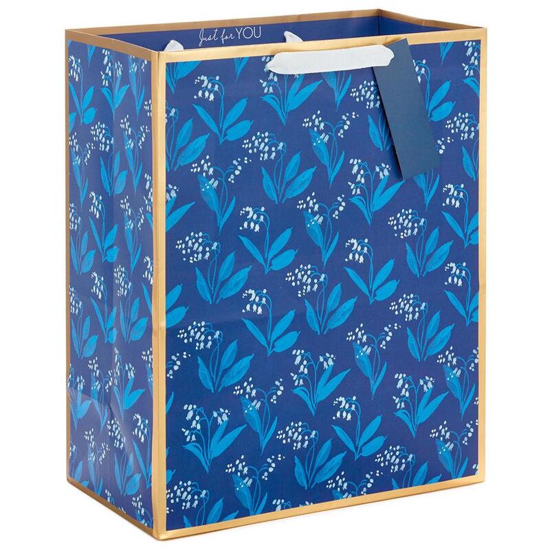 Hallmark Bolsa De Regalo Azul  Floral 13" - Farmacias Arrocha