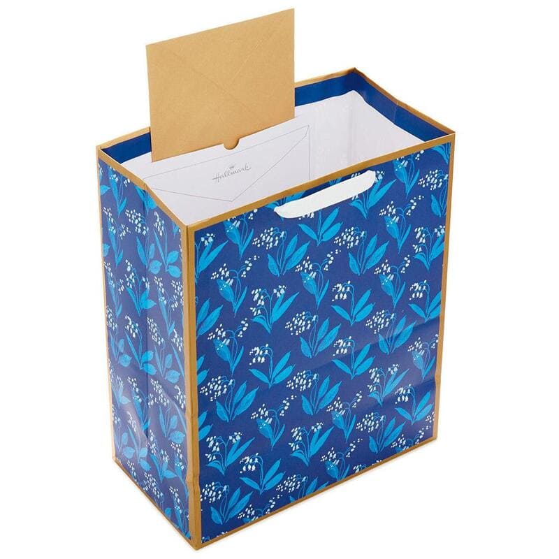 Hallmark Bolsa De Regalo Azul  Floral 13" - Farmacias Arrocha