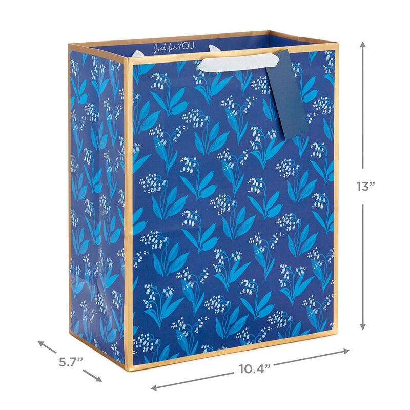 Hallmark Bolsa De Regalo Azul  Floral 13" - Farmacias Arrocha