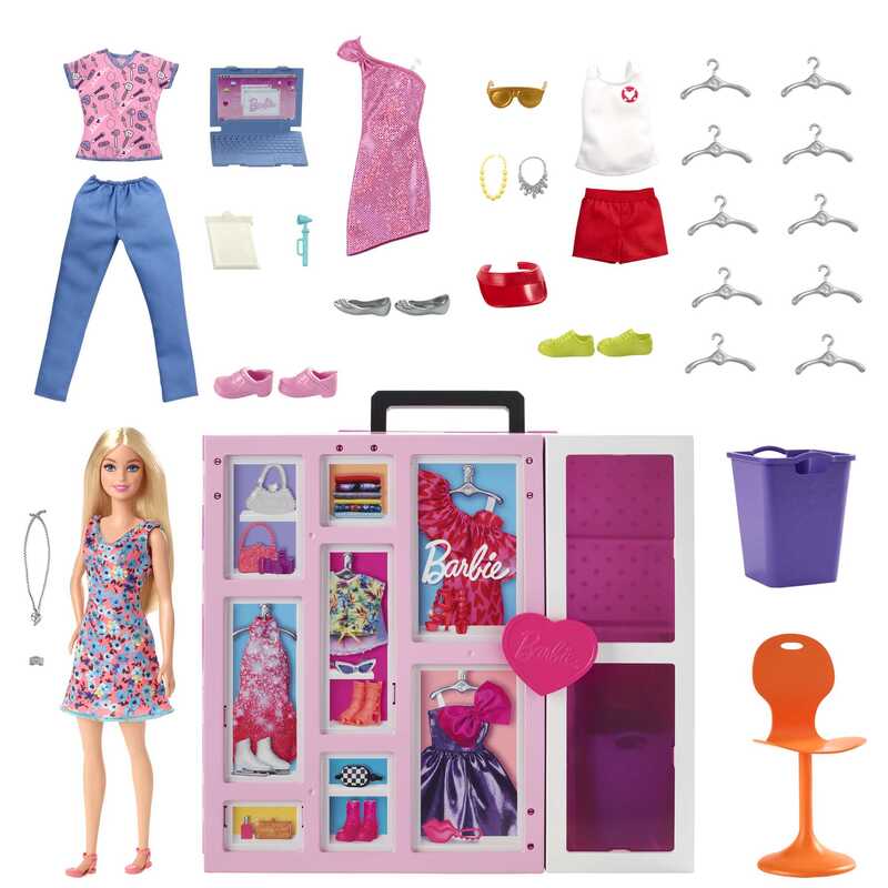 Barbie Set de juego Dream Closet Nuevo con Muñeca 4 Atuendos - Farmacias Arrocha