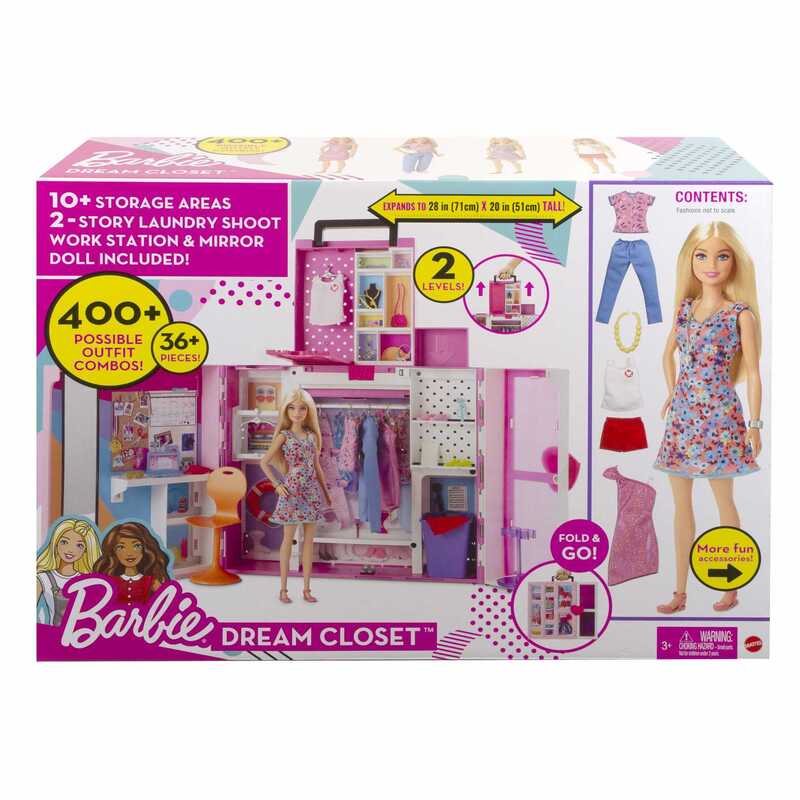 Barbie Set de juego Dream Closet Nuevo con Muñeca 4 Atuendos - Farmacias Arrocha
