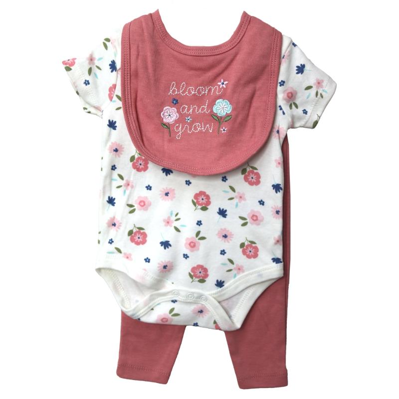 Conjunto de 3 Piezas para Niña Con Babero 3-6Meses - Farmacias Arrocha