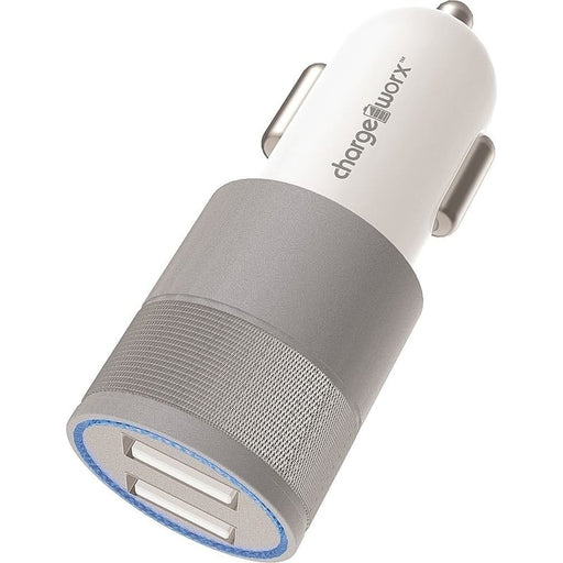Chargeworx Adaptador Para Auto Doble Entrada USB A Blanco 2.4 AMP - Farmacias Arrocha