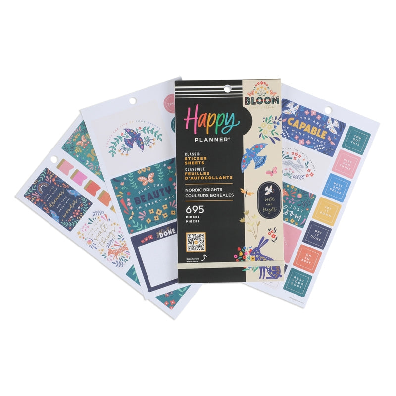 Happy Planner Hojas De Stickers Nordic Brights 487 Pzas - Farmacias Arrocha