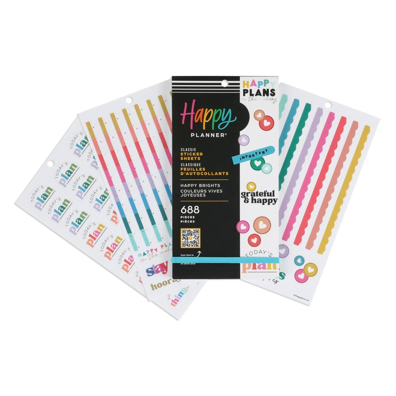 Happy Planner Hojas De Stickers Happy Brights 688 Pzas. - Farmacias Arrocha
