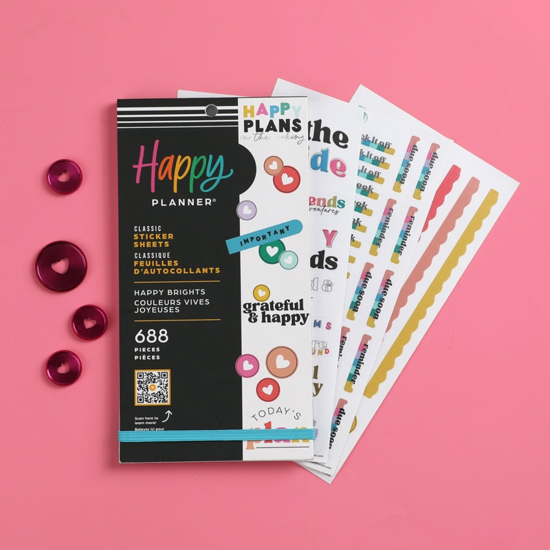 Happy Planner Hojas De Stickers Happy Brights 688 Pzas. - Farmacias Arrocha