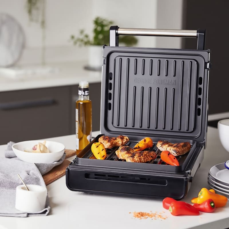 George Foreman Parrilla Digital Sin Humo Acero Inox - Farmacias Arrocha
