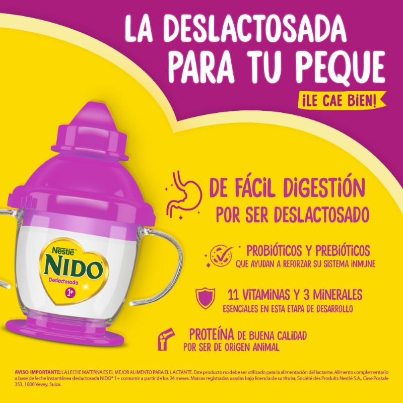 Nido 1+ Deslactosda Bolsa 2KG - Farmacias Arrocha