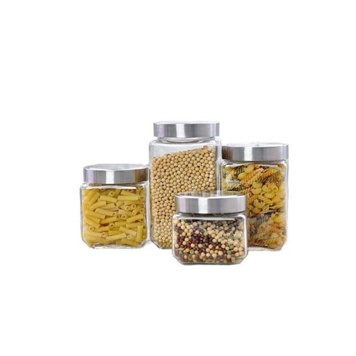 Set De 4 tarros Cuadrados De Vidrio - Farmacias Arrocha