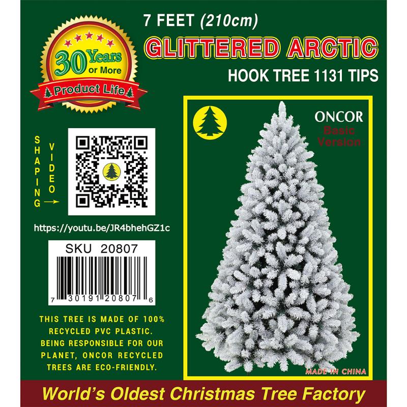 Oncor Pino de 7' Modelo Glittered Arctic Spruce Tree - Farmacias Arrocha