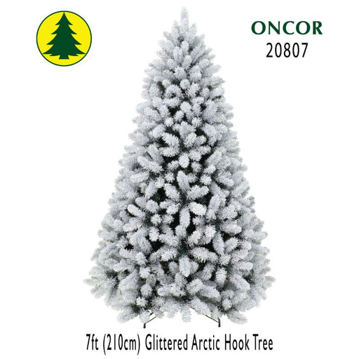 Oncor Pino de 7' Modelo Glittered Arctic Spruce Tree - Farmacias Arrocha