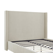Cama tapizada con respaldar en lateral Taupe - Farmacias Arrocha