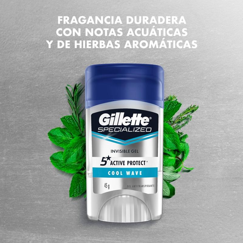 Gel Antitranspirante Gillette Specialized Cool Wave 45 g - Farmacias Arrocha