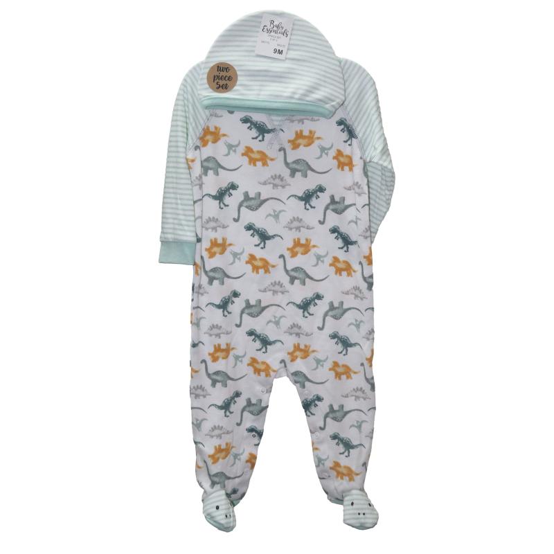 Baby Essentials Set de 2 Piezas Con Gorro y Mameluco Para Bebé 9M Dinosaurio - Farmacias Arrocha