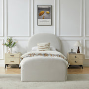 Cama tapizada Twin con respaldar curvo - Farmacias Arrocha
