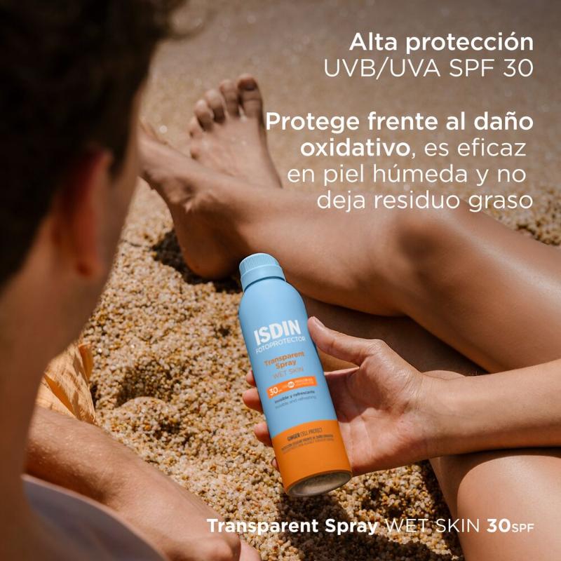 Isdin Fotoprotector Transparent Spray Wet Skin Spf50 250Ml - Protector Solar Corporal Para Niños - Farmacias Arrocha