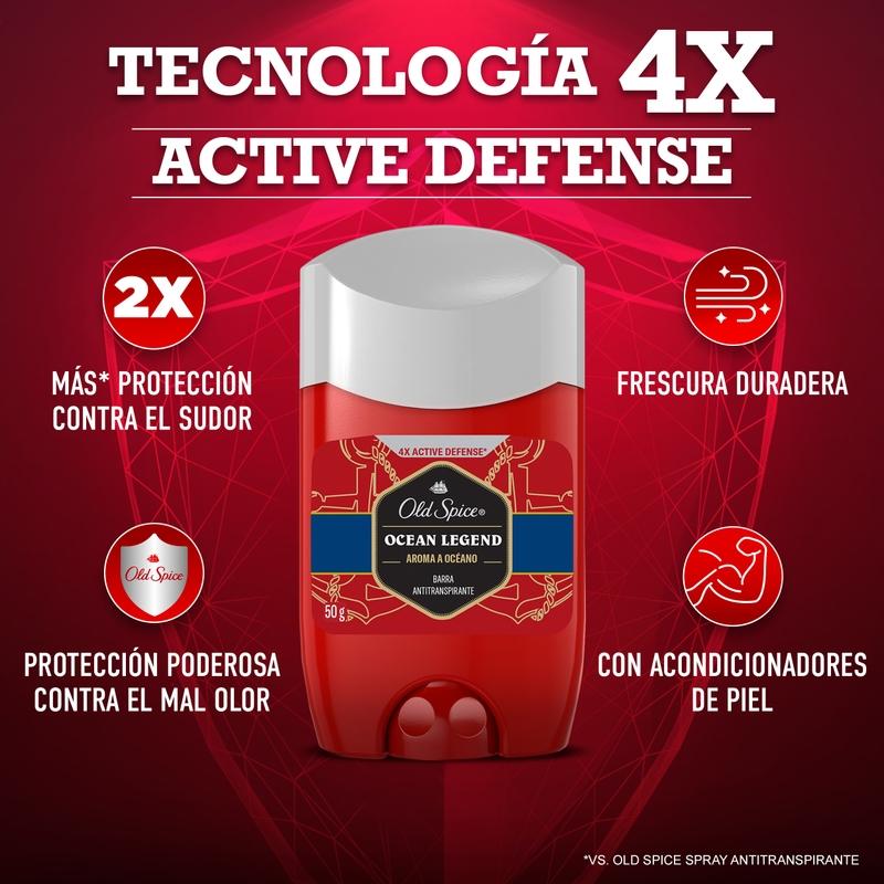Barra Antitranspirante Old Spice Ocean Legend 50 g - Farmacias Arrocha