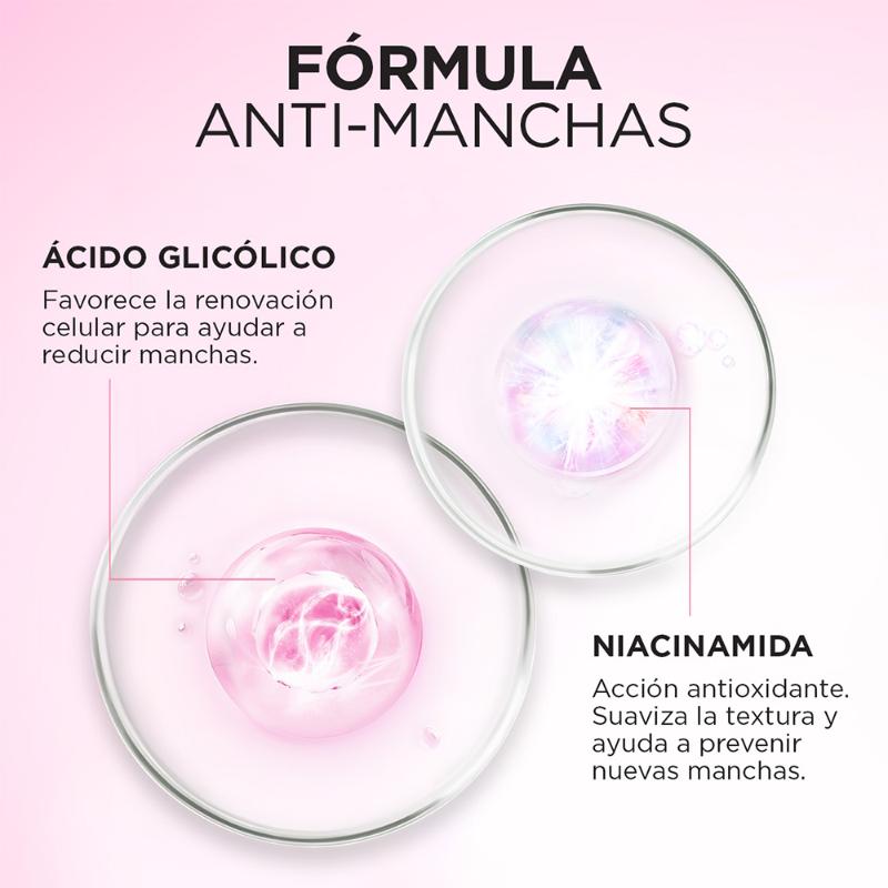Crema Hidratante Facial Día L'Oréal Paris Glycolic Bright Antimanchas Ácido Glicólico y Niacinamida 50 ml - Farmacias Arrocha