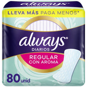 Protectores Diarios Always Diarios Regular Con Aroma 80 Unidades - Farmacias Arrocha