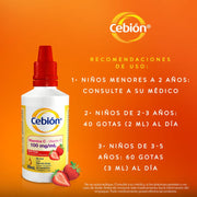Cebión 100 Mg/Ml Gotas De Vitamina C Sabor A Fresa Con 30Ml - Farmacias Arrocha