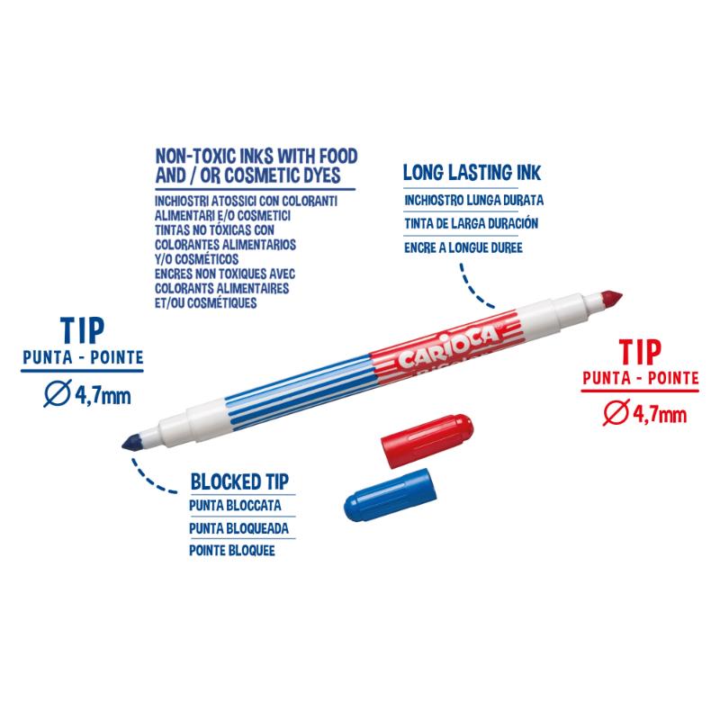 Carioca Bi Color Box 6Pcs Felt Tip Pens - Farmacias Arrocha