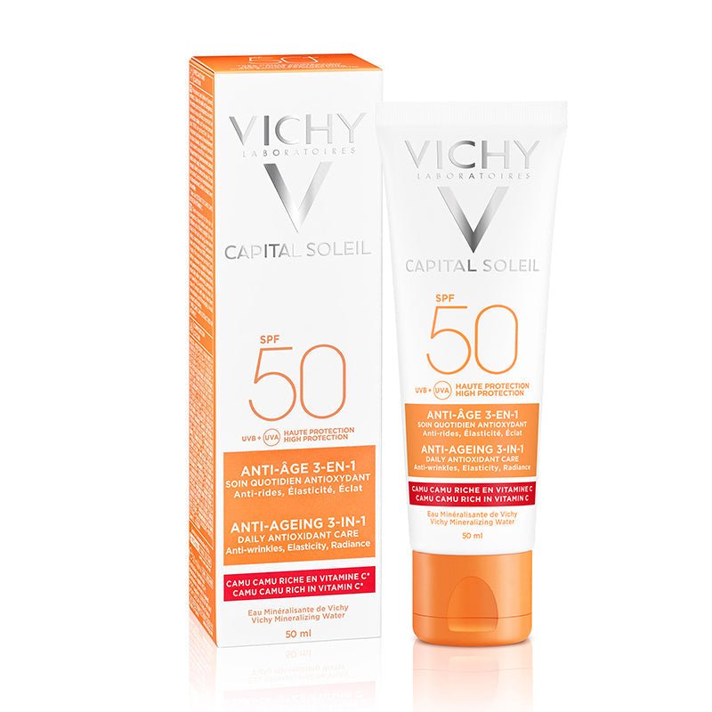 Vichy Capital Soleil Protector Solar anti-edad SPF50 50ml - Farmacias Arrocha