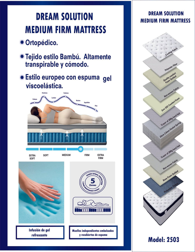 DREAM SOLUTION MEDIUM FIRM MATTRESS - Farmacias Arrocha