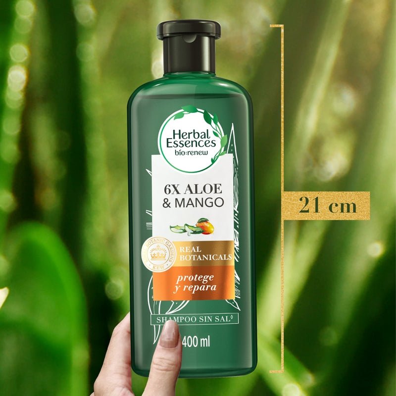 Shampoo Herbal Essences Bio:renew 6x Aloe & Mango Protege & Repara 400 ml - Farmacias Arrocha