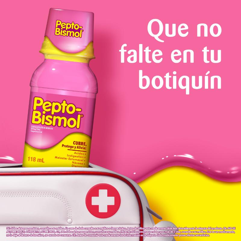Pepto - Bismol Suspensión Sabor Original 118 Ml - Alivio Para El Malestar Estomacal - Farmacias Arrocha