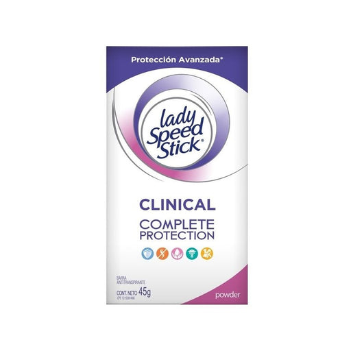 Desodorante Lady Speed Stick Clinical Complete Powder Barra 45 g - Farmacias Arrocha