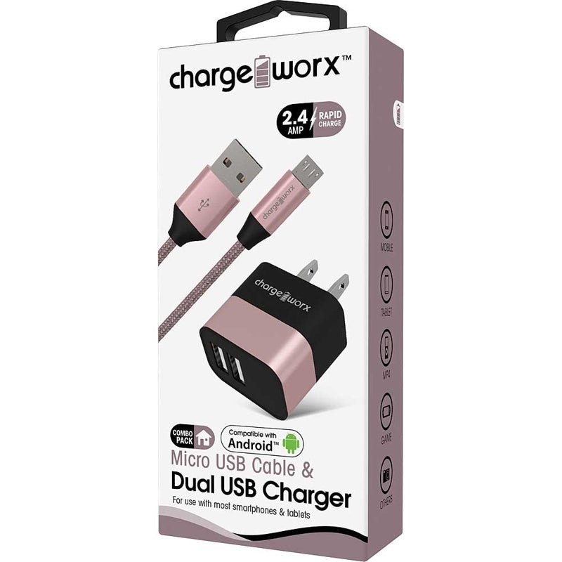 Chargeworx Cargador Micro USB De Pared Con Doble Puerto USB - Farmacias Arrocha