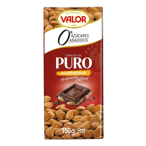 Valor Chocolate 52% Cacao Almendra Sin Azúcar - Farmacias Arrocha