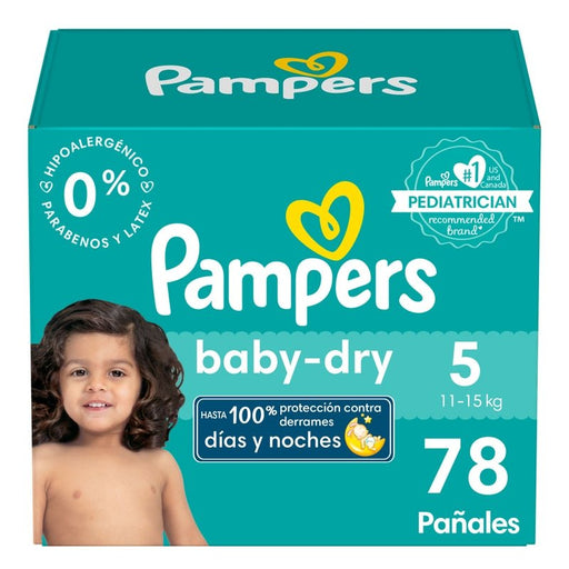 Pañales Pampers Baby Dry Talla 5, 78 unidades - Farmacias Arrocha