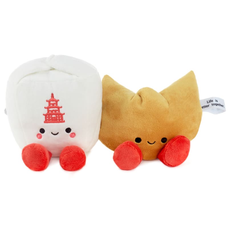 Hallmark Better Together Caja para llevar y par de peluches magnéticos con galleta de la fortuna, 5" - Farmacias Arrocha