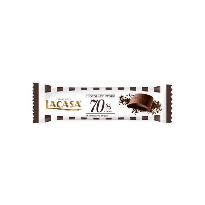 LaCasa Choco Negro Lacasa 70%Cacao Bar 25Gr - Farmacias Arrocha