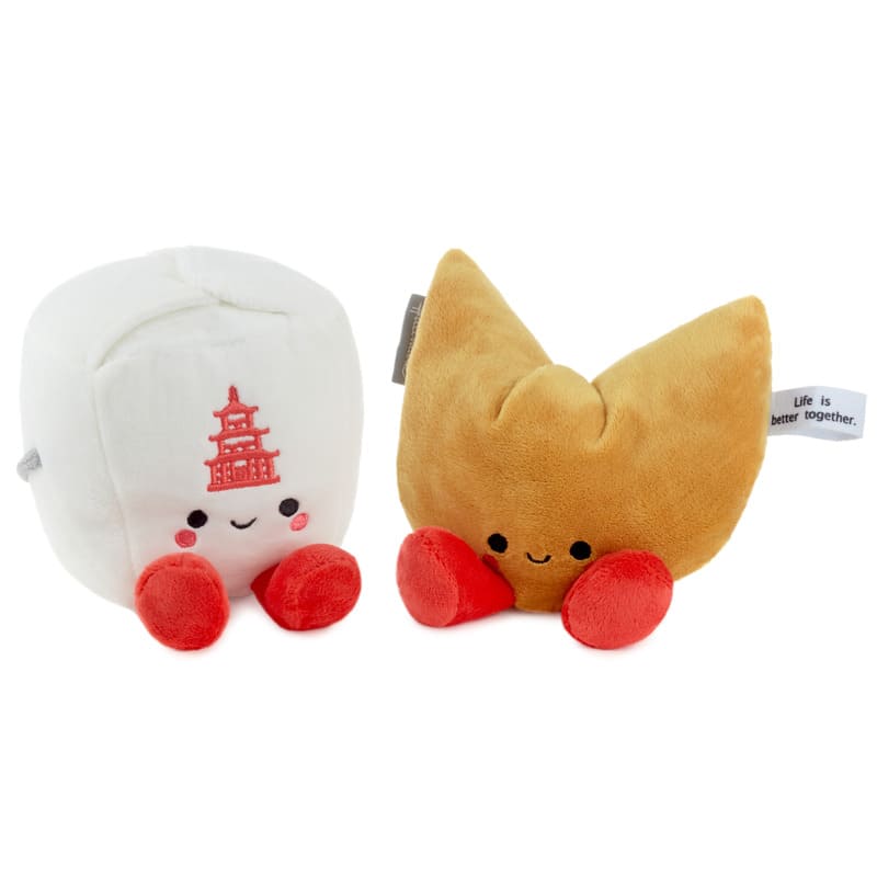 Hallmark Better Together Caja para llevar y par de peluches magnéticos con galleta de la fortuna, 5" - Farmacias Arrocha
