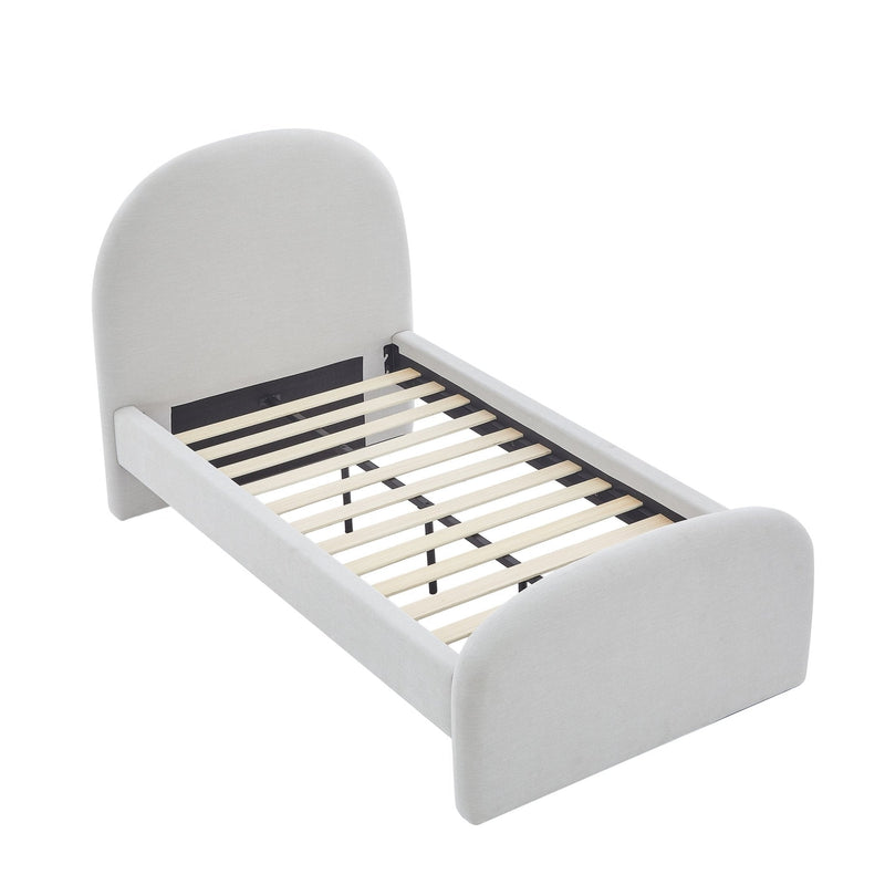 Cama tapizada Twin con respaldar curvo - Farmacias Arrocha